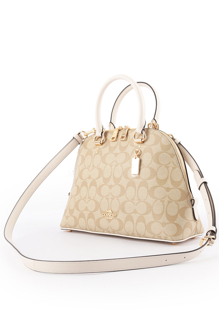 Coach Katy Satchel In Signature Canvas - Light Brown