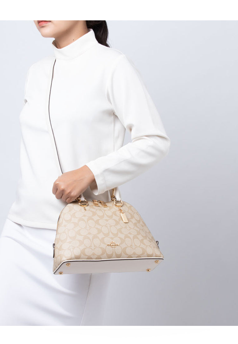 Coach Katy Satchel In Signature Canvas - Light Brown