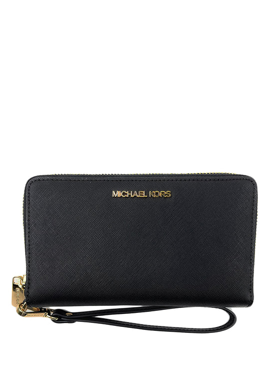 Michael Kors Jet Set Travel Medium Zip Around Phone Wallet - Black