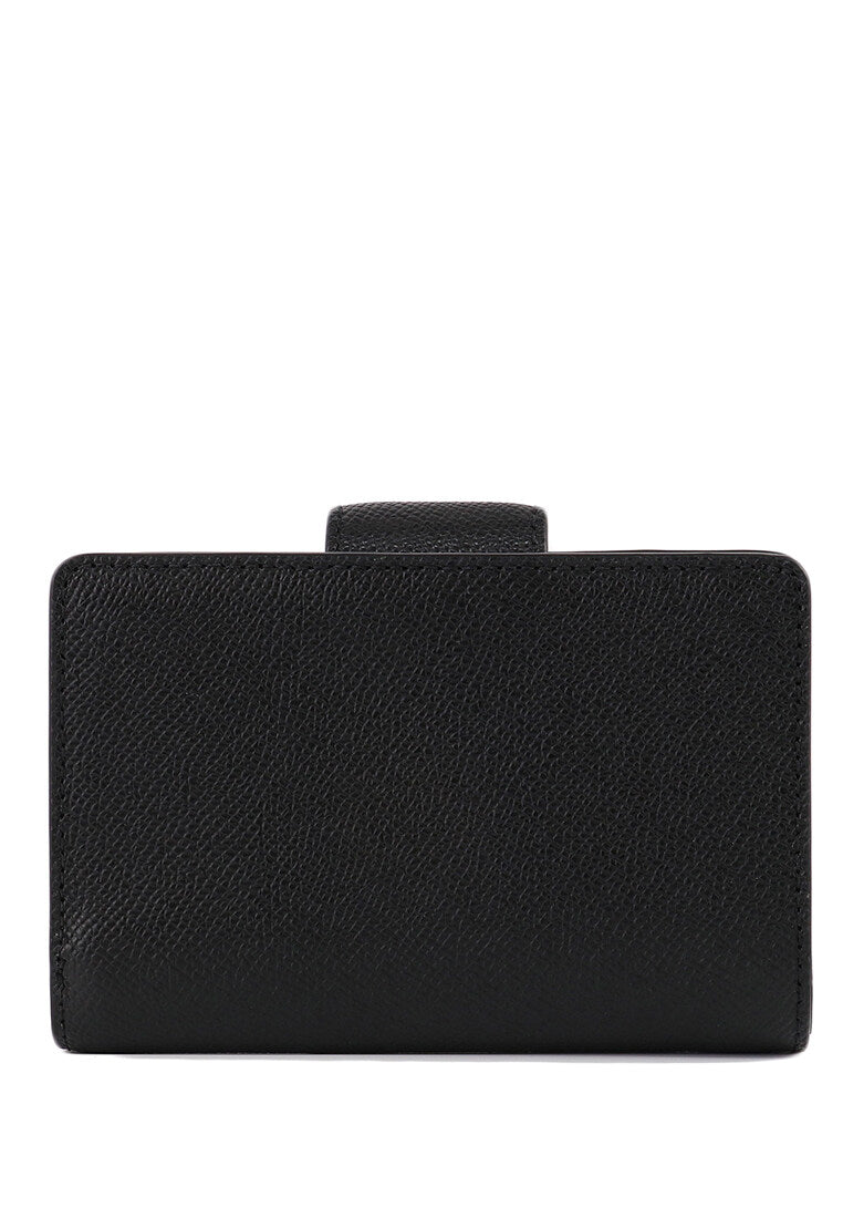 Coach Medium Corner Zip Wallet - Black (Silver Hardware)