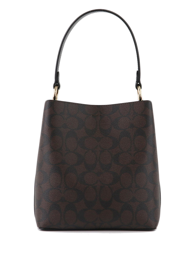 Coach Small Town Bucket Bag In Signature Canvas - Dark Brown