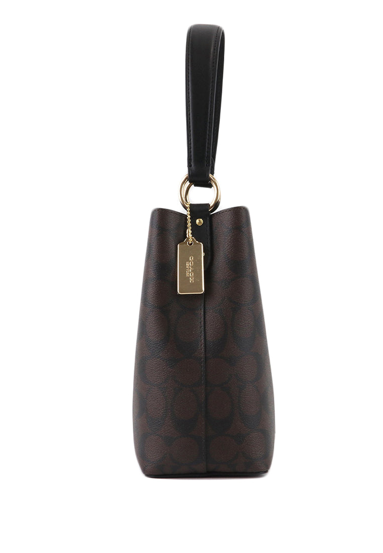Coach Small Town Bucket Bag In Signature Canvas - Dark Brown
