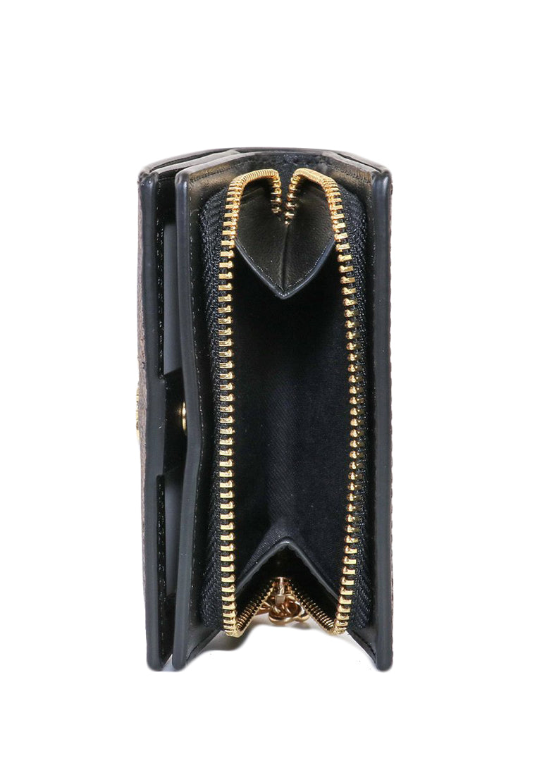 Coach Snap Wallet In Signature Canvas - Dark Brown