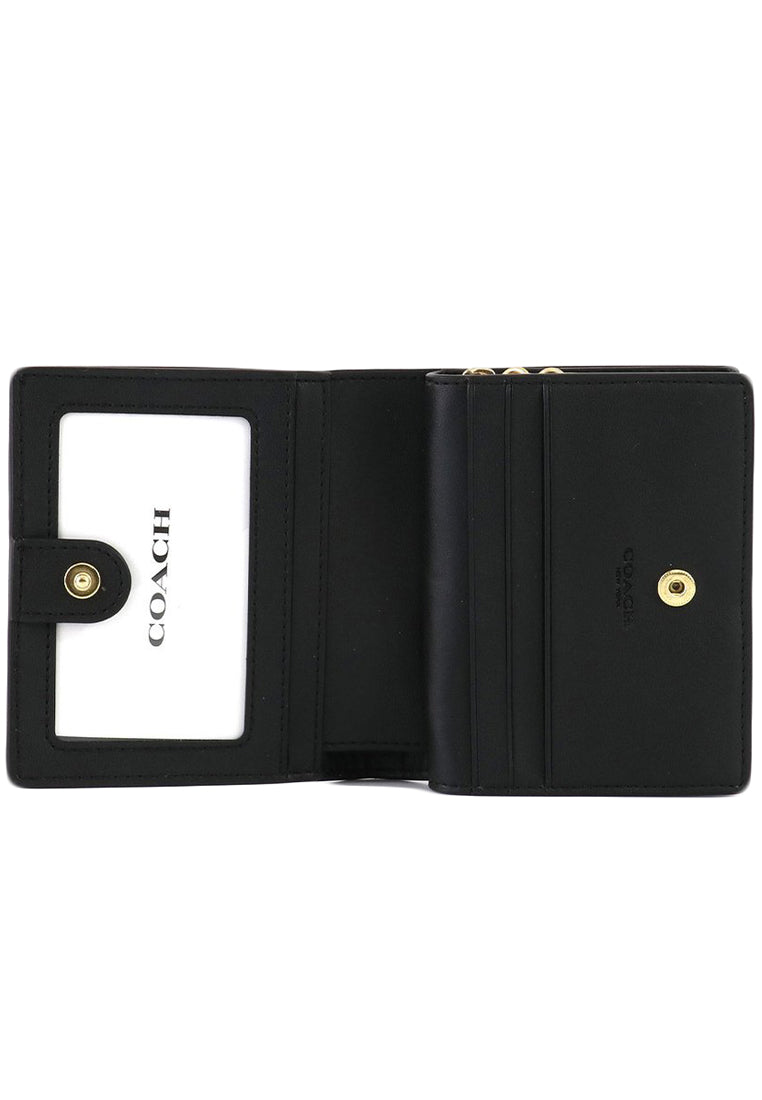 Coach Snap Wallet In Signature Canvas - Brown/Black