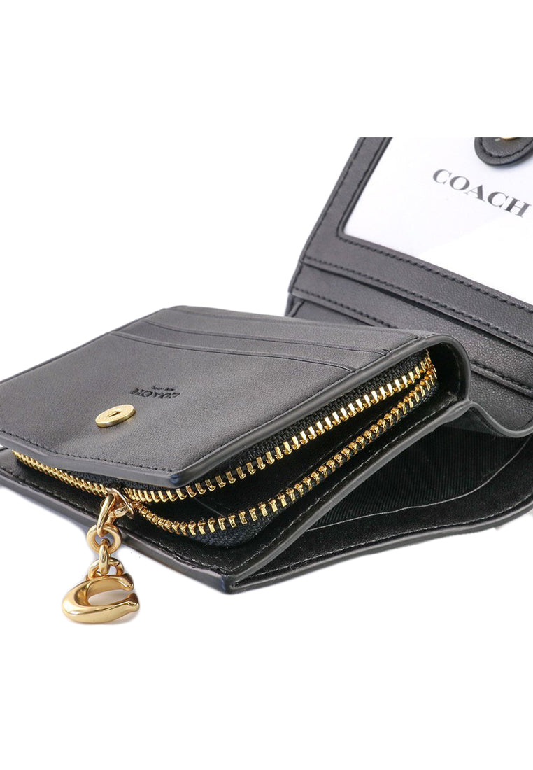 Coach Snap Wallet In Signature Canvas - Brown/Black