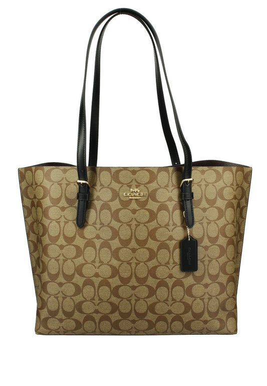 Coach Mollie Tote In Signature Canvas - Brown/Black