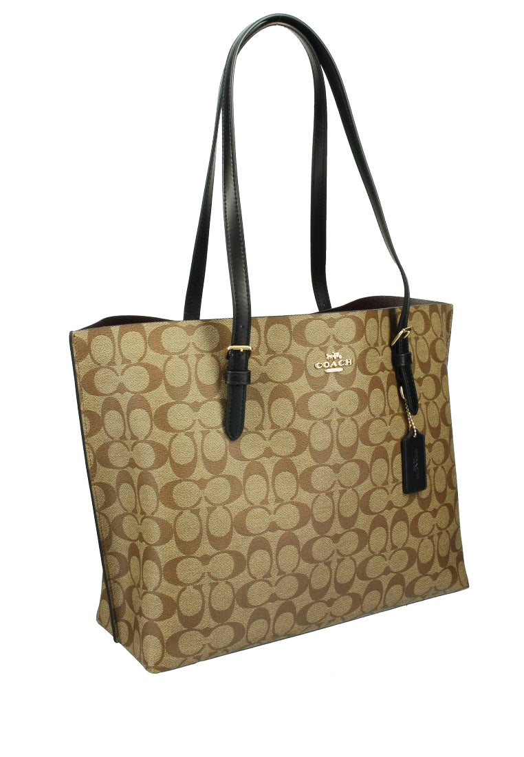 Coach Mollie Tote In Signature Canvas - Brown/Black