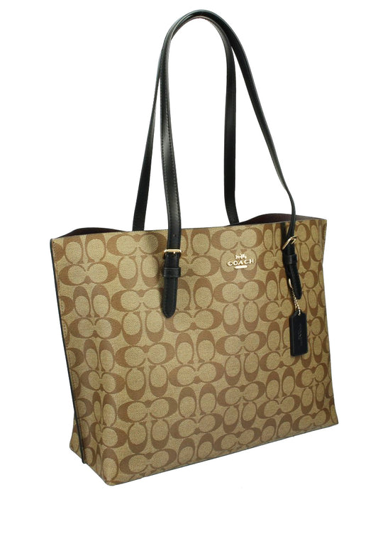 Coach Mollie Tote In Signature Canvas - Brown/Black