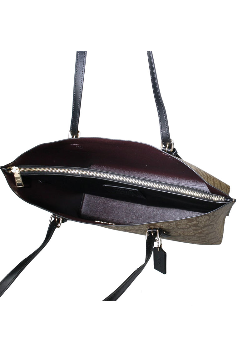 Coach Mollie Tote In Signature Canvas - Brown/Black