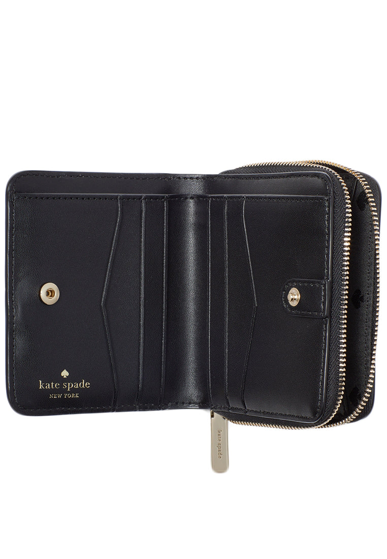 Kate Spade Meow Cat Small Zip Around Wallet - Black