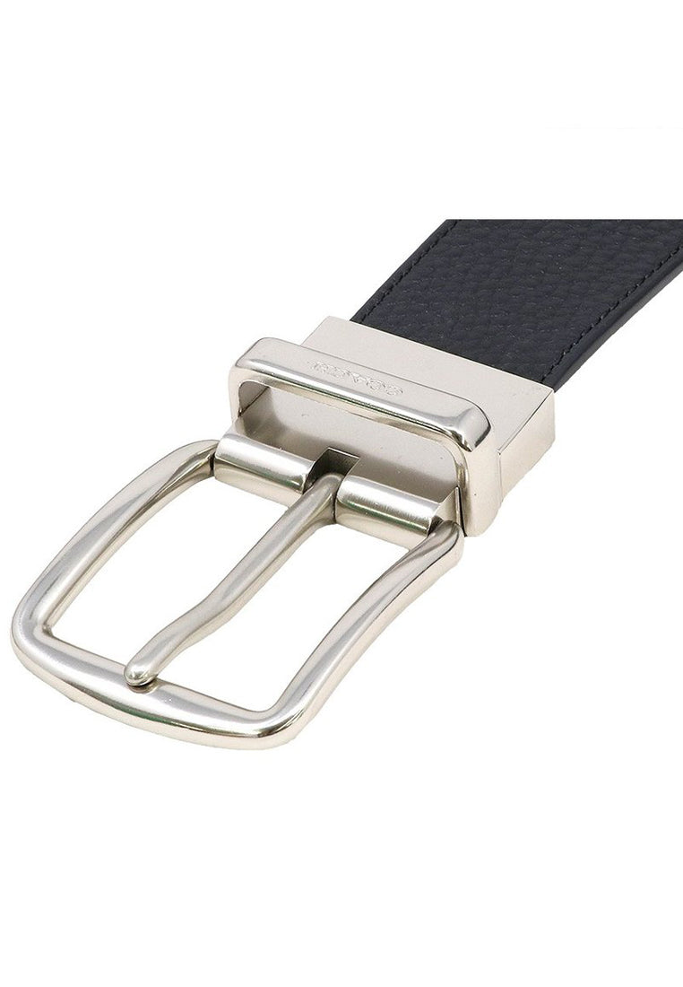 Coach Wide Harness Cut-To-Size Reversible Pebble Leather Belt 38mm - Black/Dark Brown