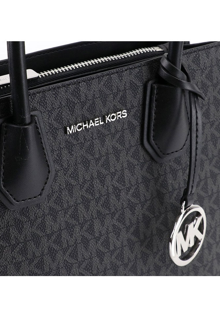 Michael Kors Mercer Medium Messenger Signature Crossbody Bag - Black