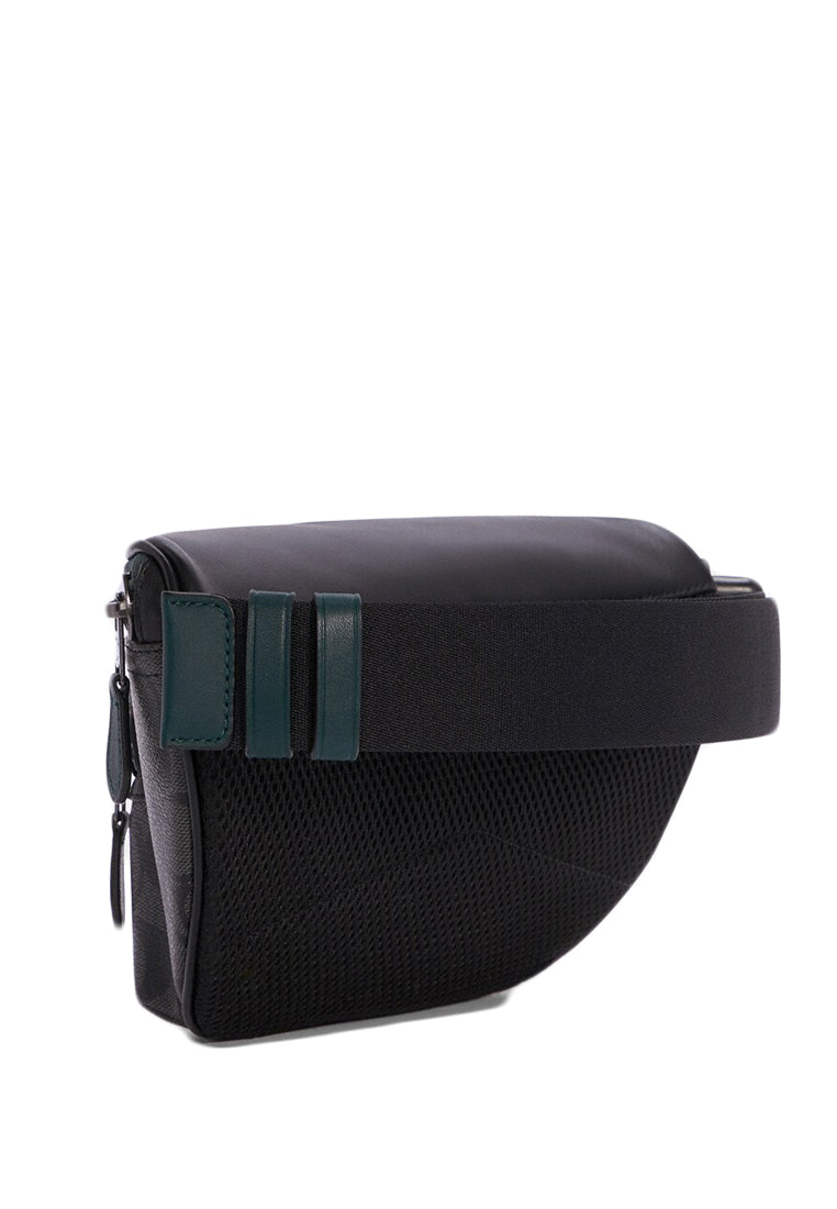 Coach Mens Westway Belt Bag In Colorblock Signature Canvas - Black/Forest Green