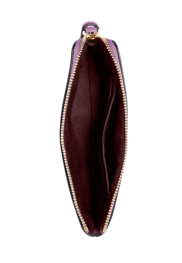 Coach Perforated Signature Leather Small Corner Zip Wristlet - Violet Orchid