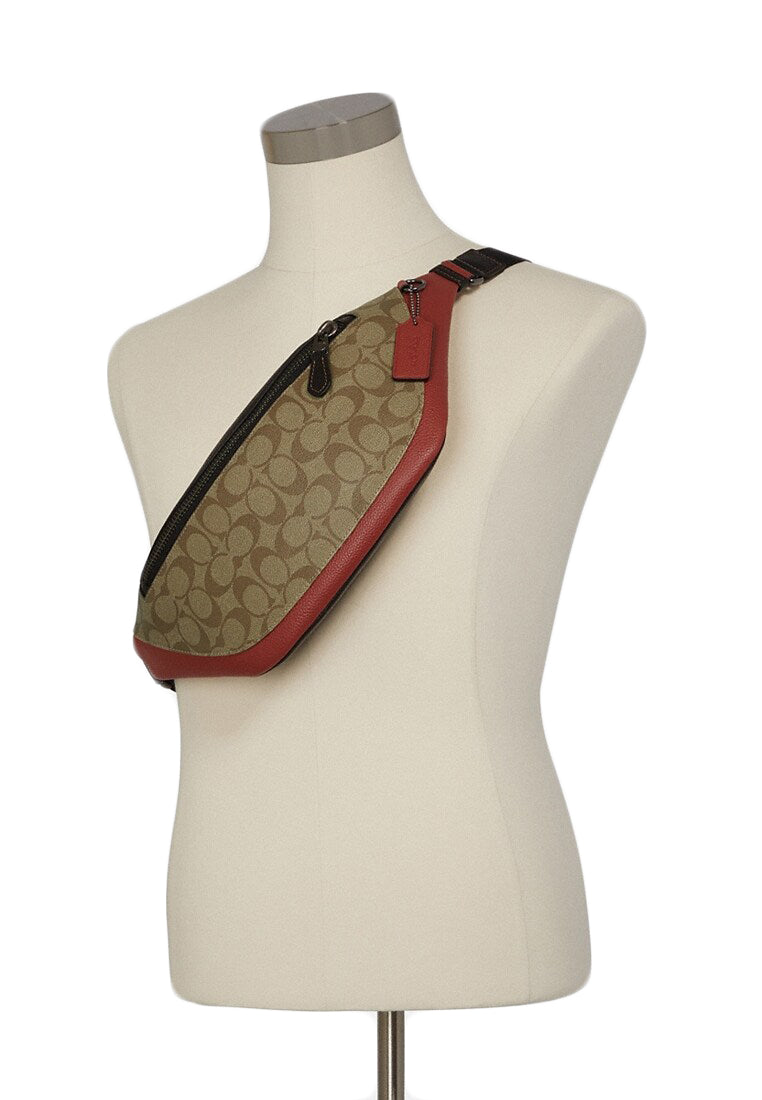 Coach Warren Belt Bag In Colorblock Signature Canvas - Brown/Multi