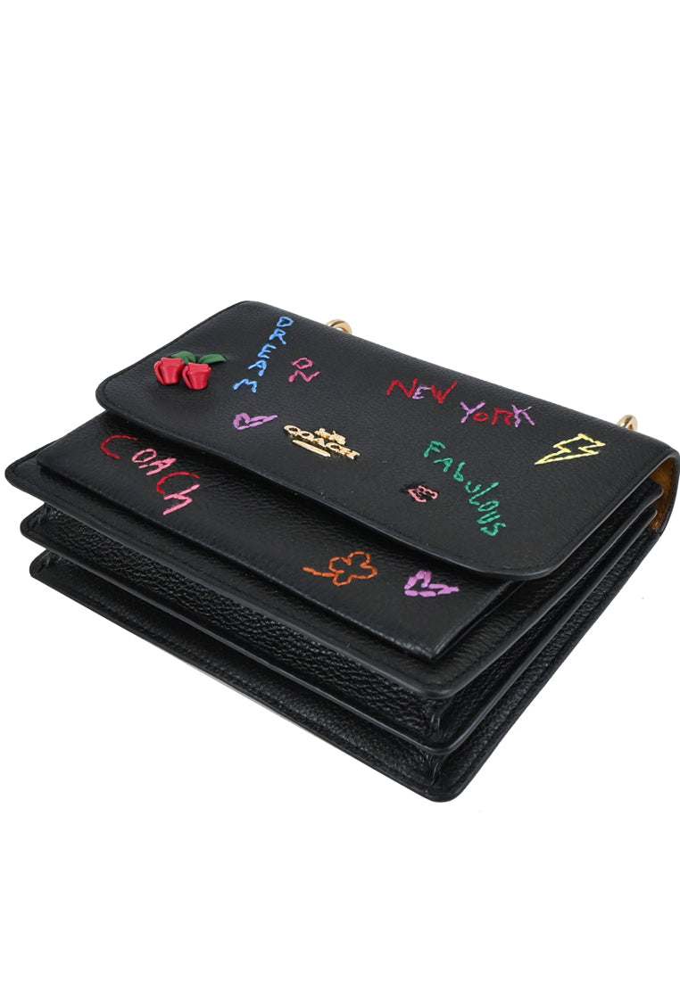 Coach Klare Crossbody With Diary Embroidery - Black