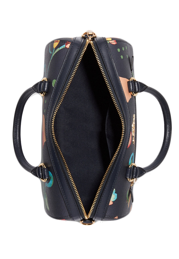 Coach Rowan Satchel With Dreamy Land Floral Print - Black