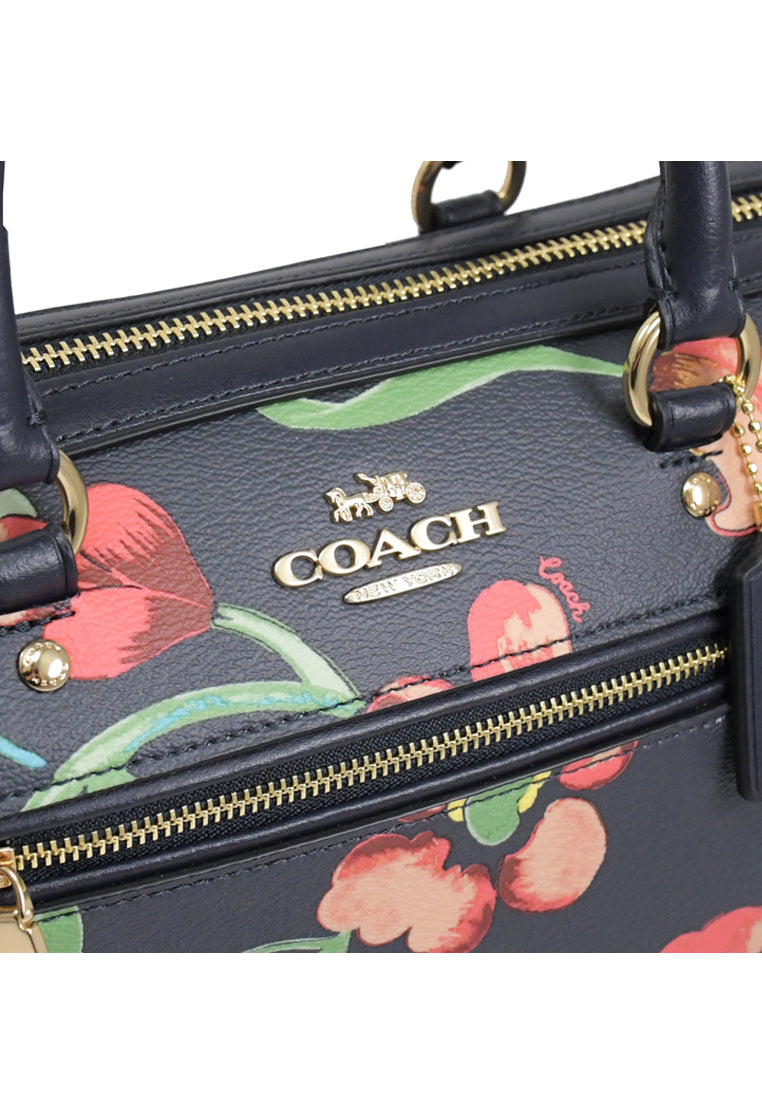 Coach Rowan Satchel With Dreamy Land Floral Print - Black