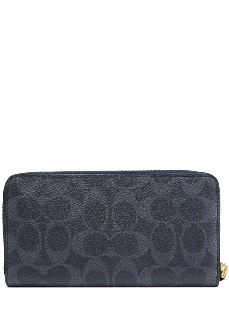 Coach Long Zip Around Wallet In Signature Canvas - Denim