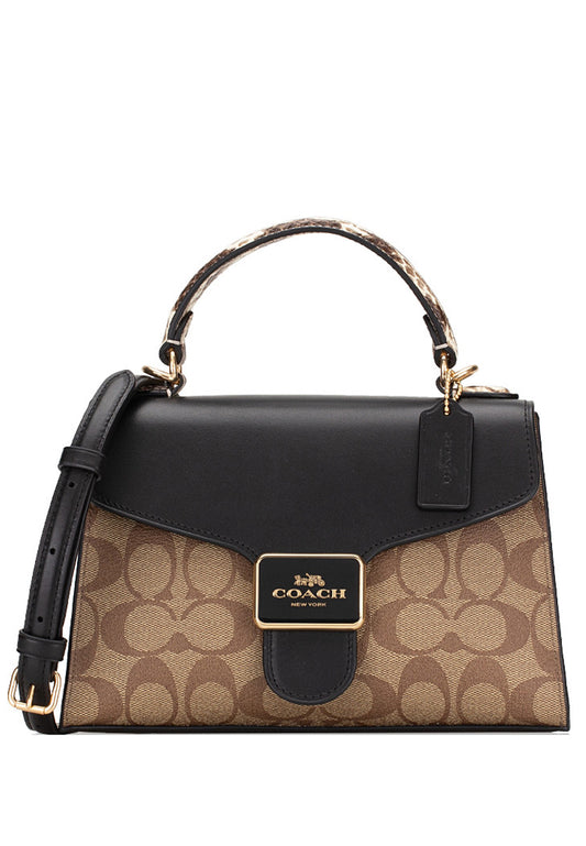 Coach Pepper Satchel In Signature Canvas - Black/Multi
