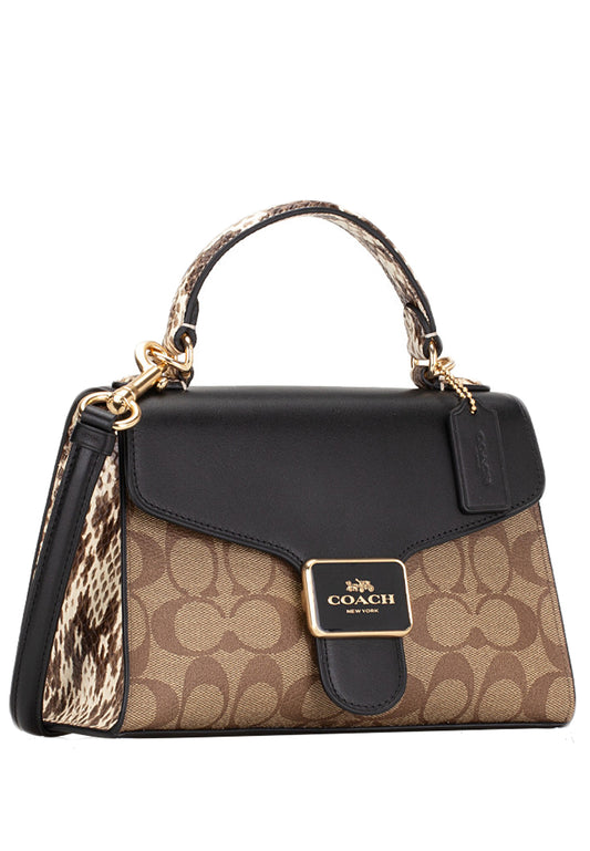 Coach Pepper Satchel In Signature Canvas - Black/Multi