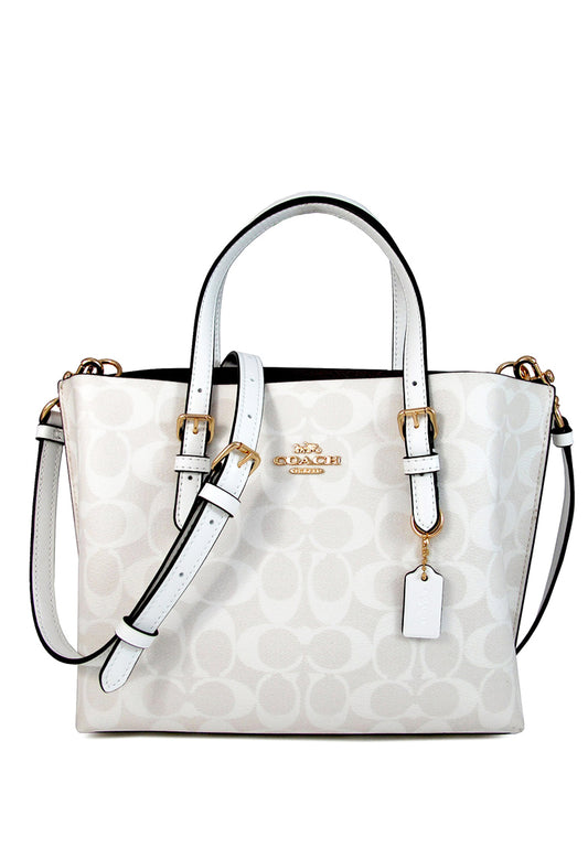 Coach Mollie Tote 25 In Signature Canvas - White
