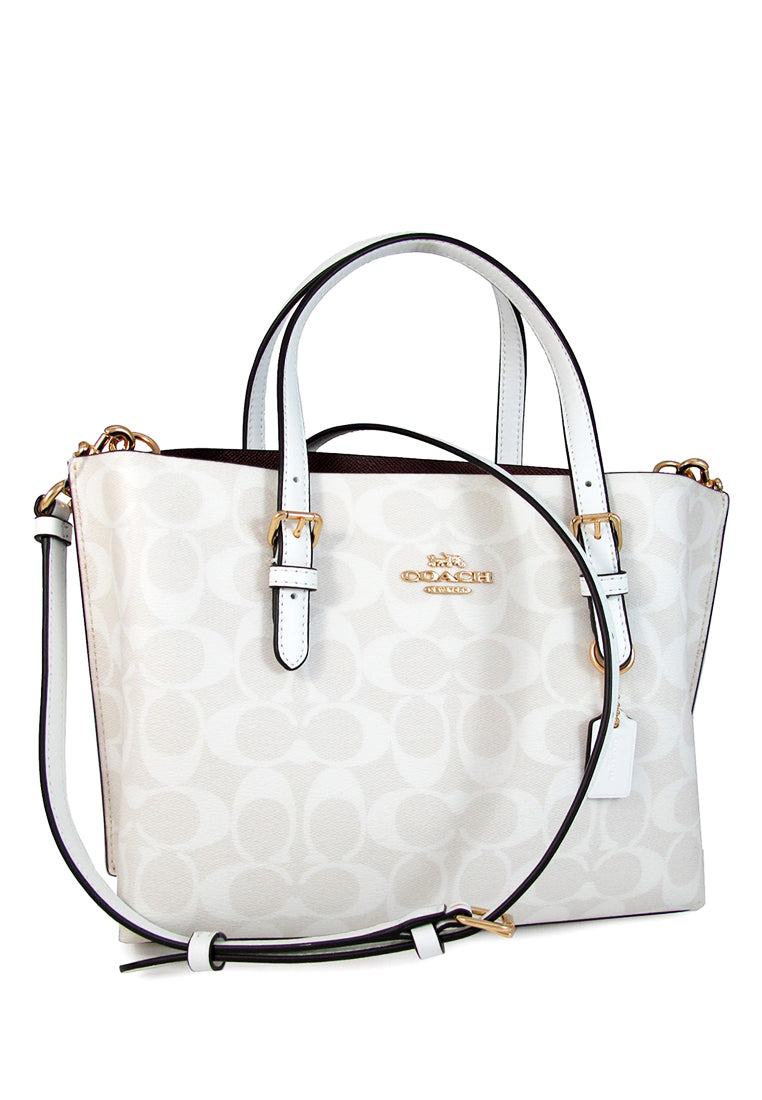 Coach Mollie Tote 25 In Signature Canvas - White