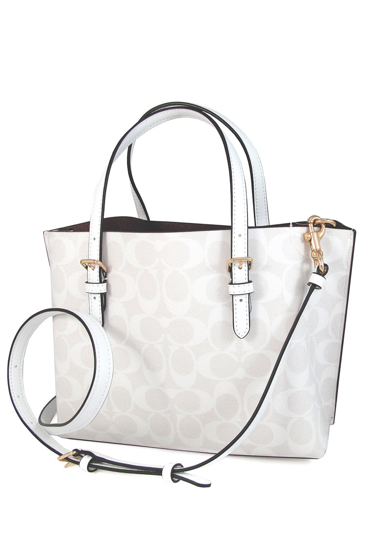 Coach Mollie Tote 25 In Signature Canvas - White