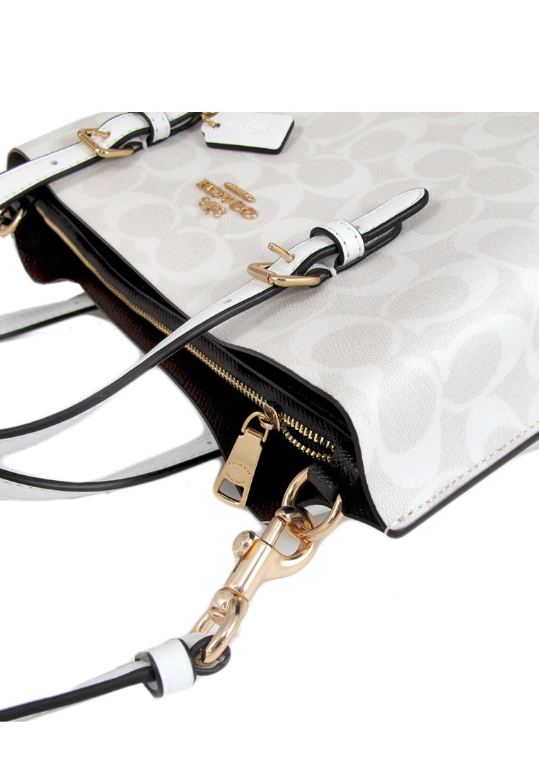 Coach Mollie Tote 25 In Signature Canvas - White