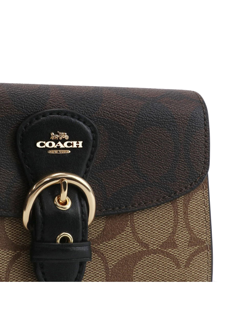 Coach Kleo Wallet In Blocked Signature Canvas - Brown