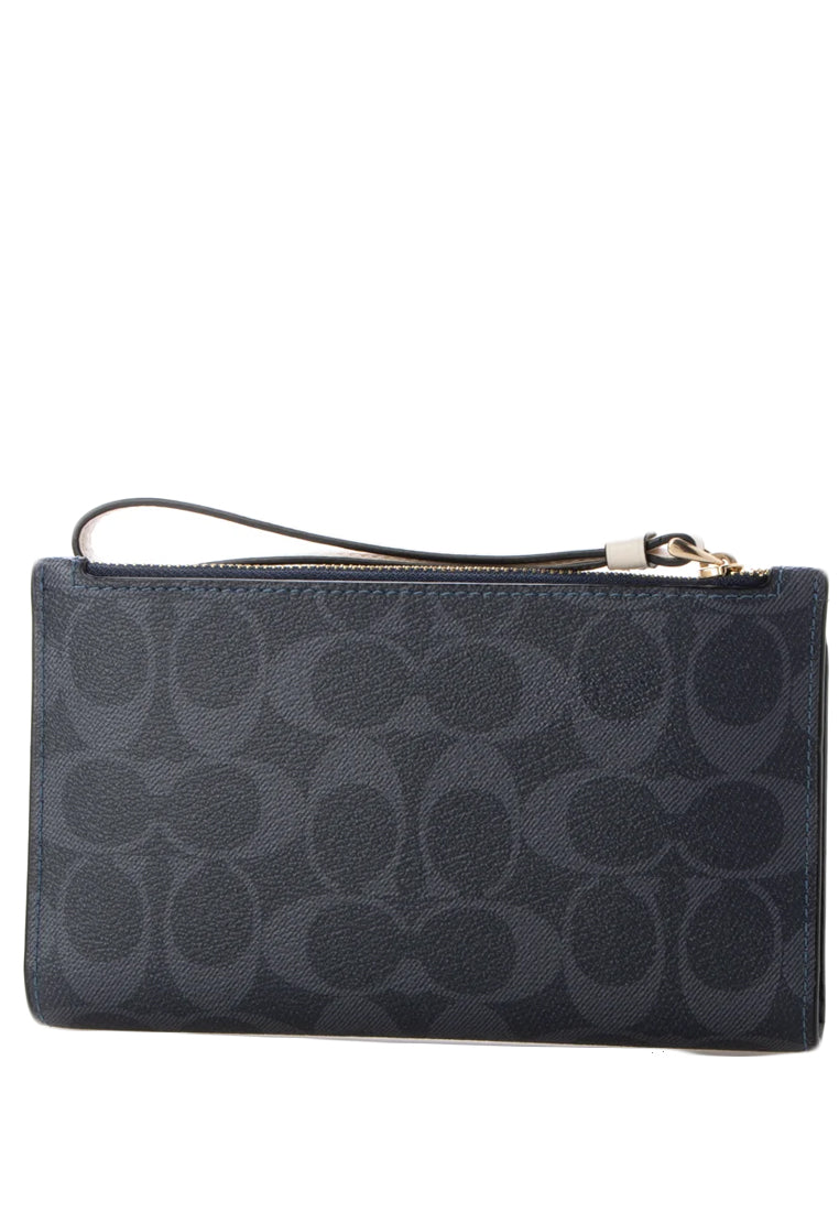 Coach Tech Wallet In Colorblock Signature Canvas - Denim/White