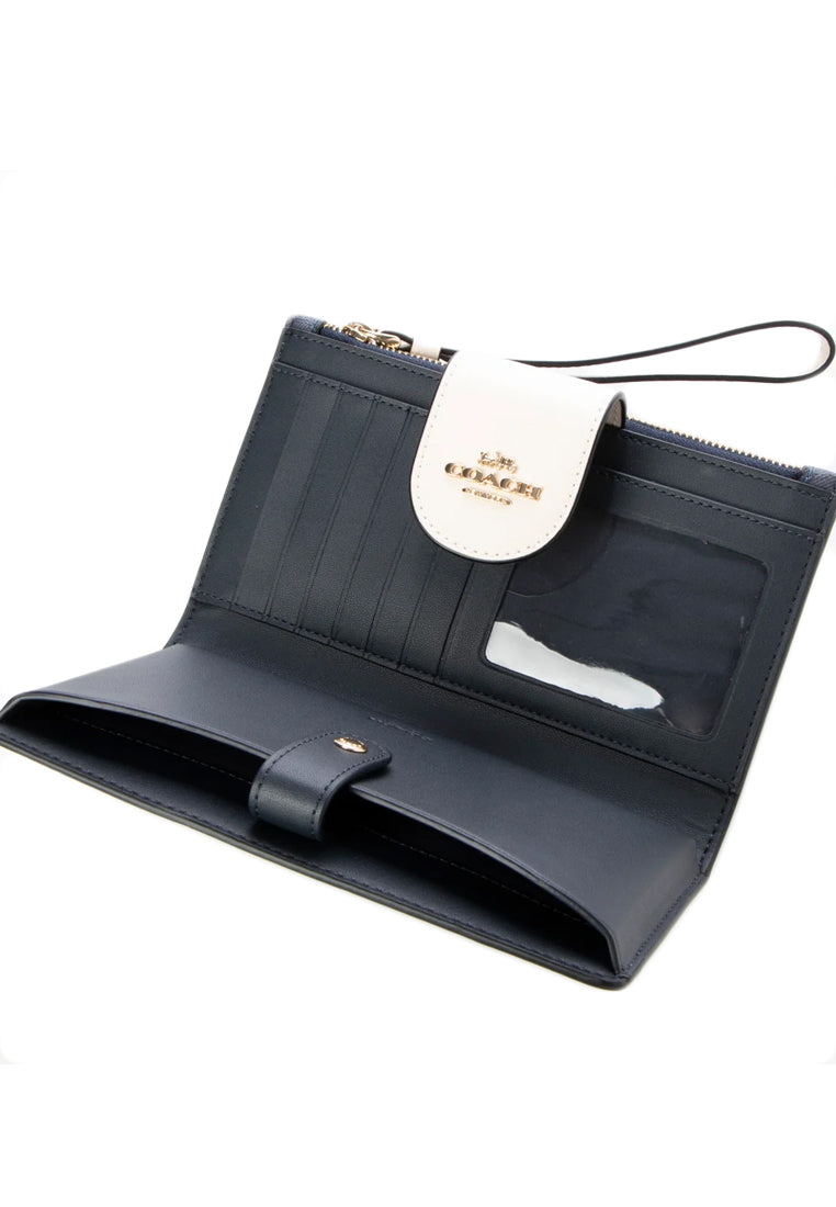 Coach Tech Wallet In Colorblock Signature Canvas - Denim/White