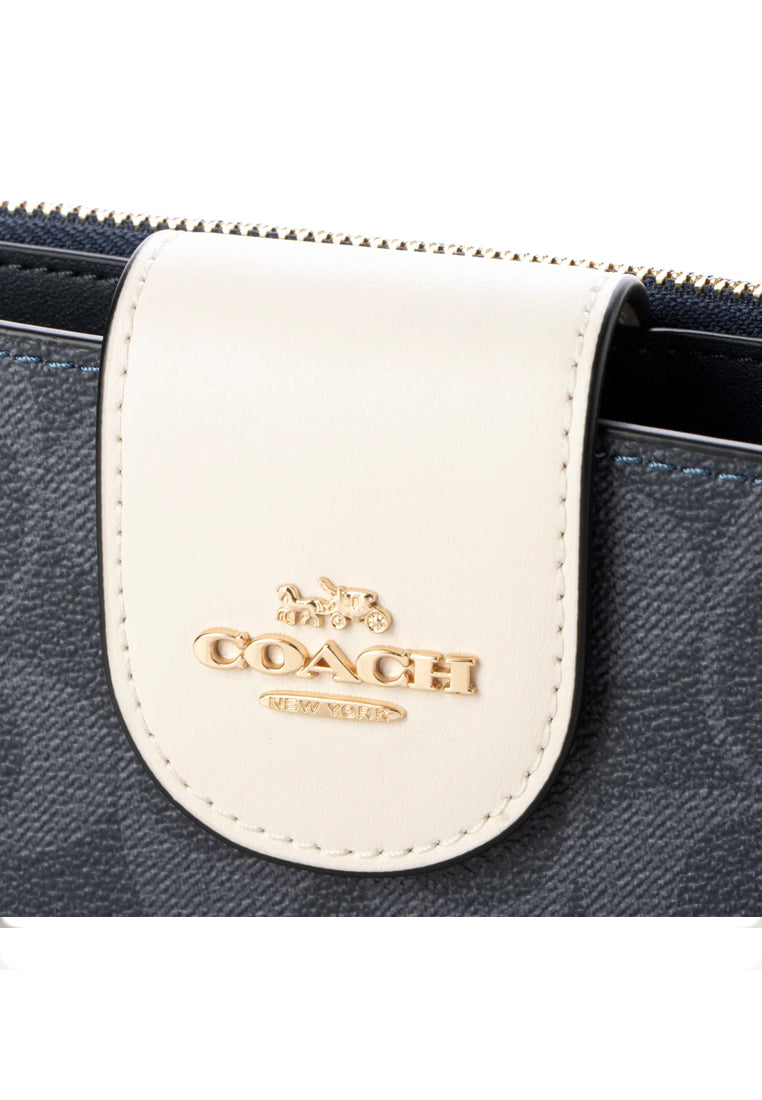 Coach Tech Wallet In Colorblock Signature Canvas - Denim/White