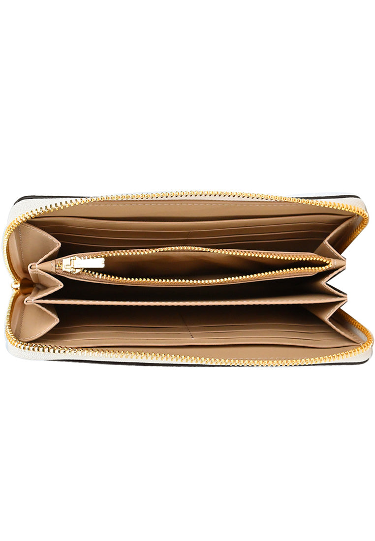 Coach Long Zip Around Wallet With Swan Print - White