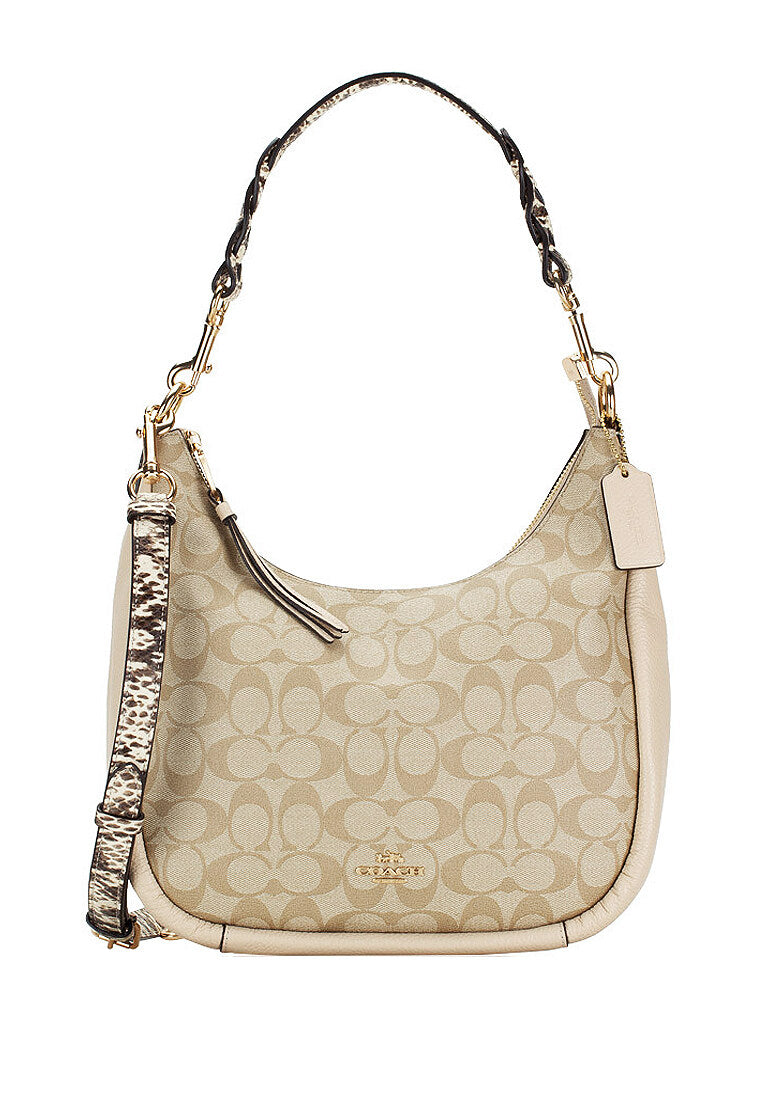 Coach Jules Hobo In Signature Canvas - Light Brown