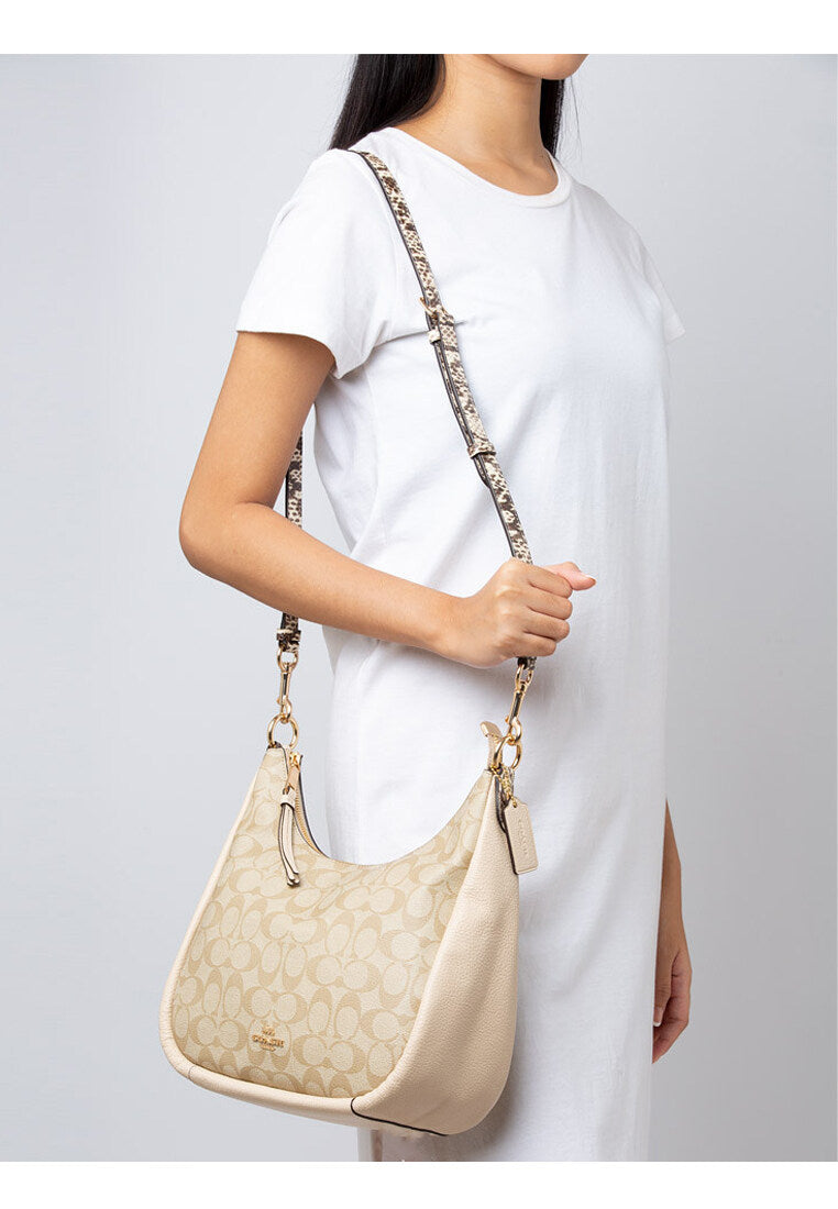 Coach Jules Hobo In Signature Canvas - Light Brown