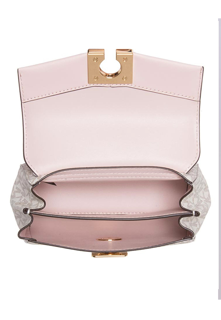 Michael Kors Lita Small Leather Crossbody Bag - Vanilla/Powder Blush