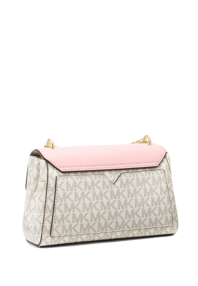 Michael Kors Lita Small Leather Crossbody Bag - Vanilla/Powder Blush