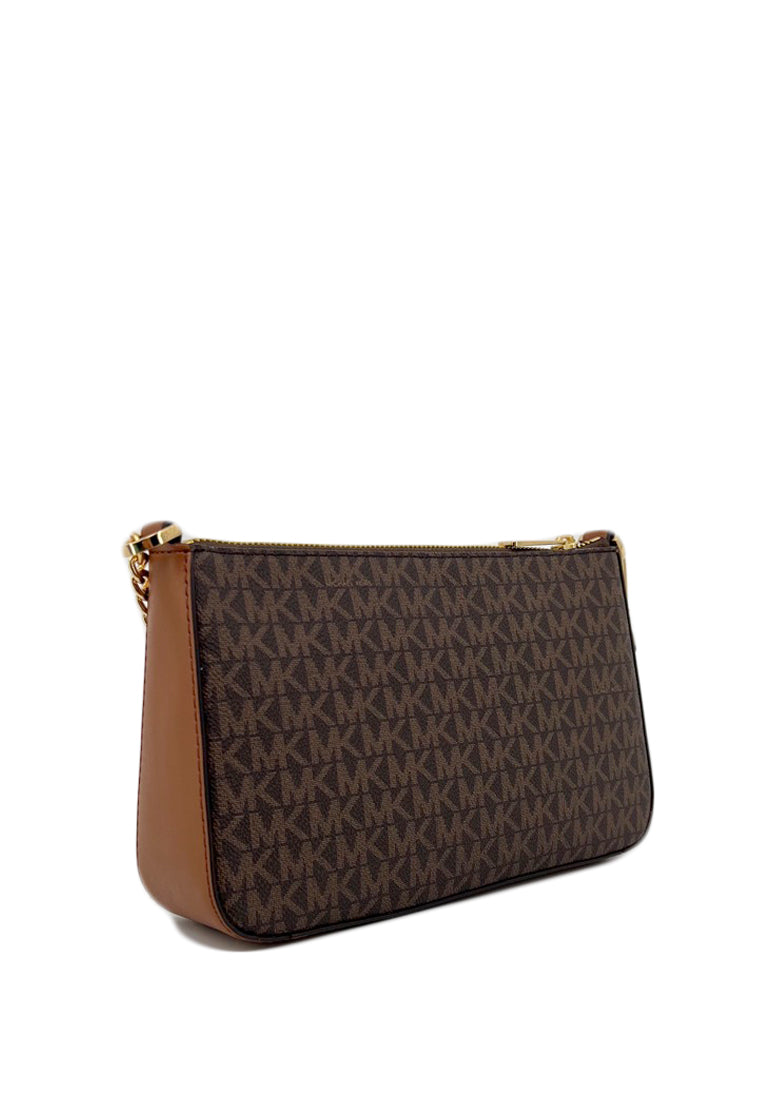 Michael Kors Jet Set Travel Signature Medium Zip Pouchette - Brown