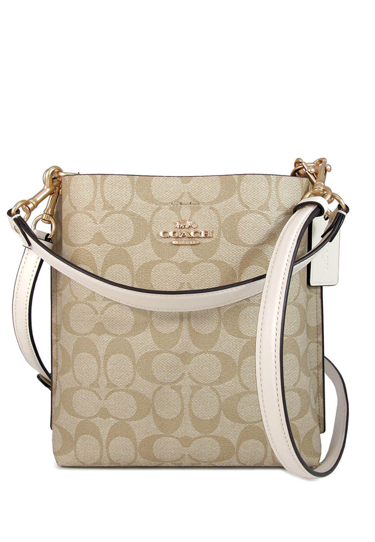 Coach Mollie Bucket Bag 22 In Signature Canvas - Light Brown/White