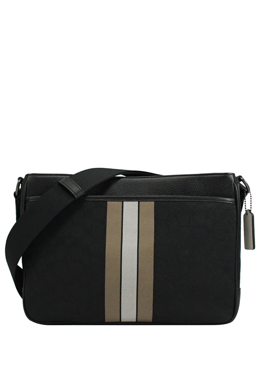 Coach Thompson Crossbody In Signature Jacquard With Varsity Stripe - Black/Multi