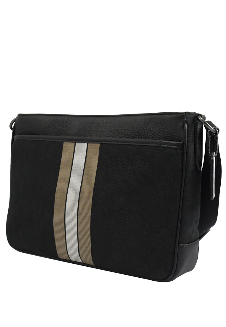 Coach Thompson Crossbody In Signature Jacquard With Varsity Stripe - Black/Multi