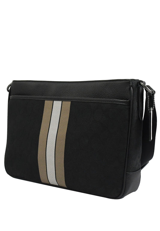 Coach Thompson Crossbody In Signature Jacquard With Varsity Stripe - Black/Multi