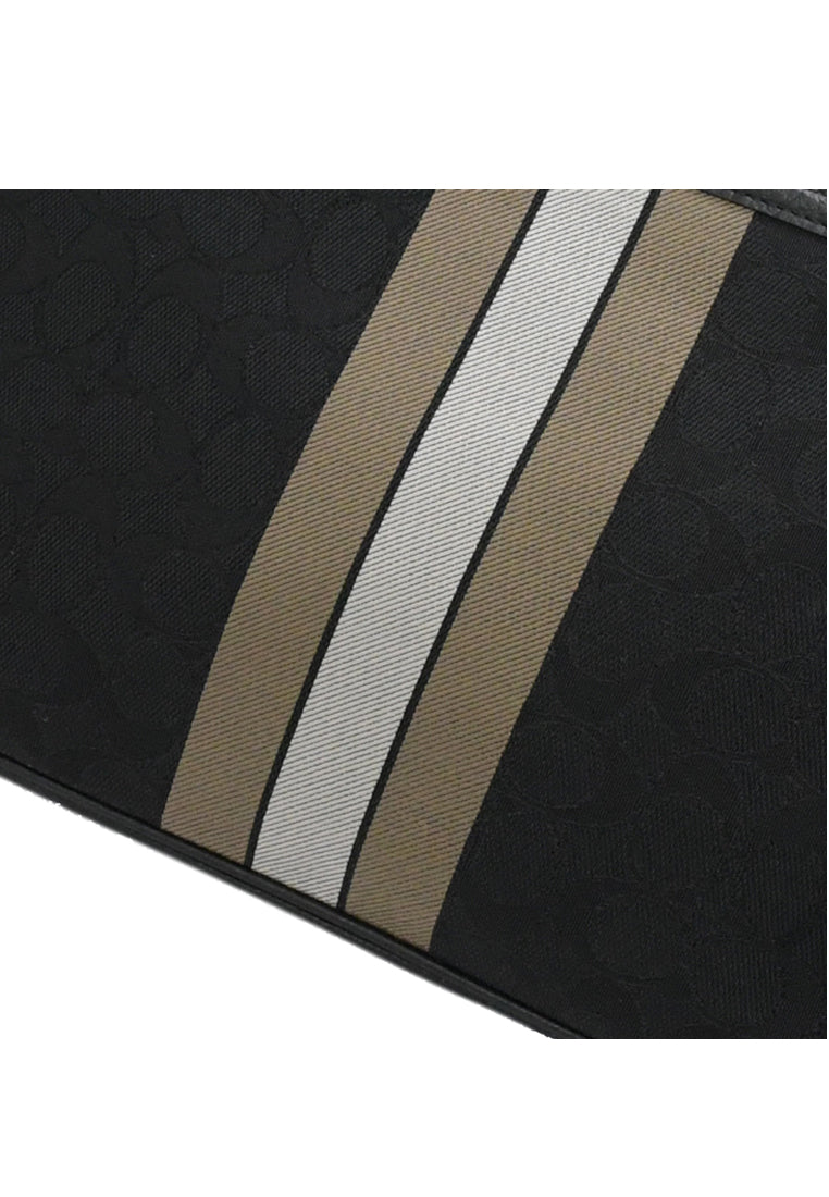 Coach Thompson Crossbody In Signature Jacquard With Varsity Stripe - Black/Multi