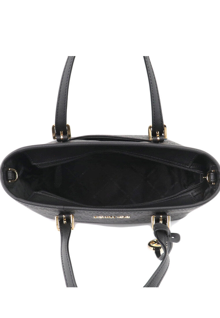 jet set travel extra-small saffiano leather top-zip tote bag black Michael Kors Jet Set Travel Extra-Small Logo Top-Zip Tote Bag