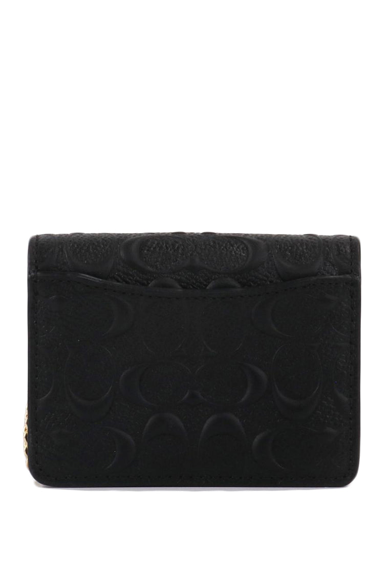 Coach Mini Wallet On A Chain In Signature Leather - Black