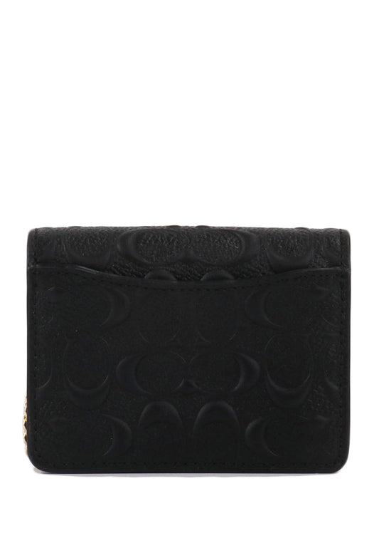 Coach Mini Wallet On A Chain In Signature Leather - Black