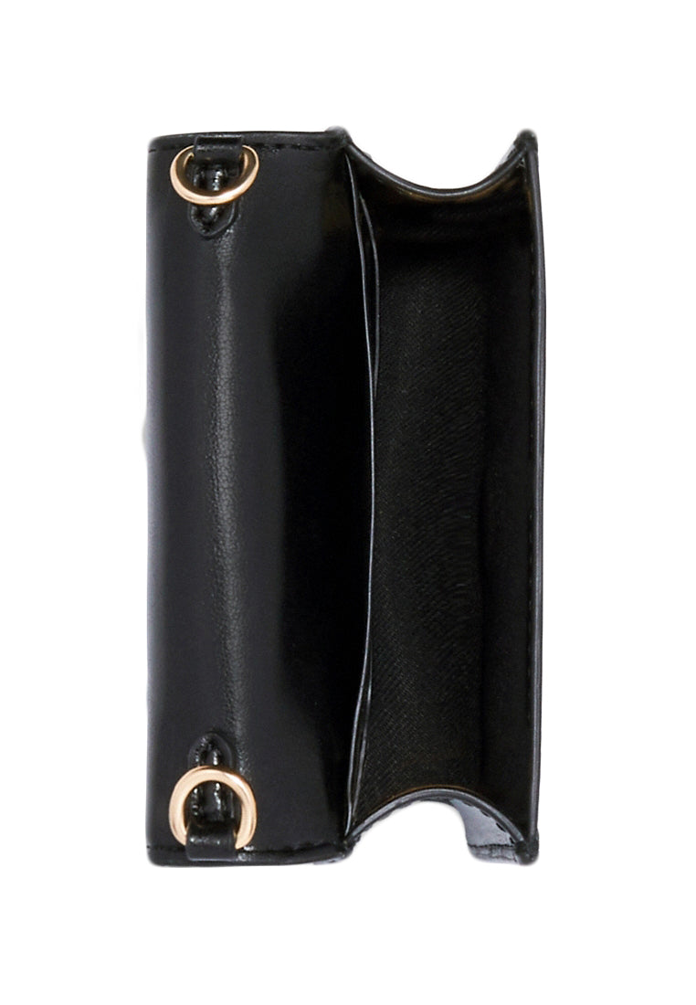 Coach Mini Wallet On A Chain In Signature Leather - Black