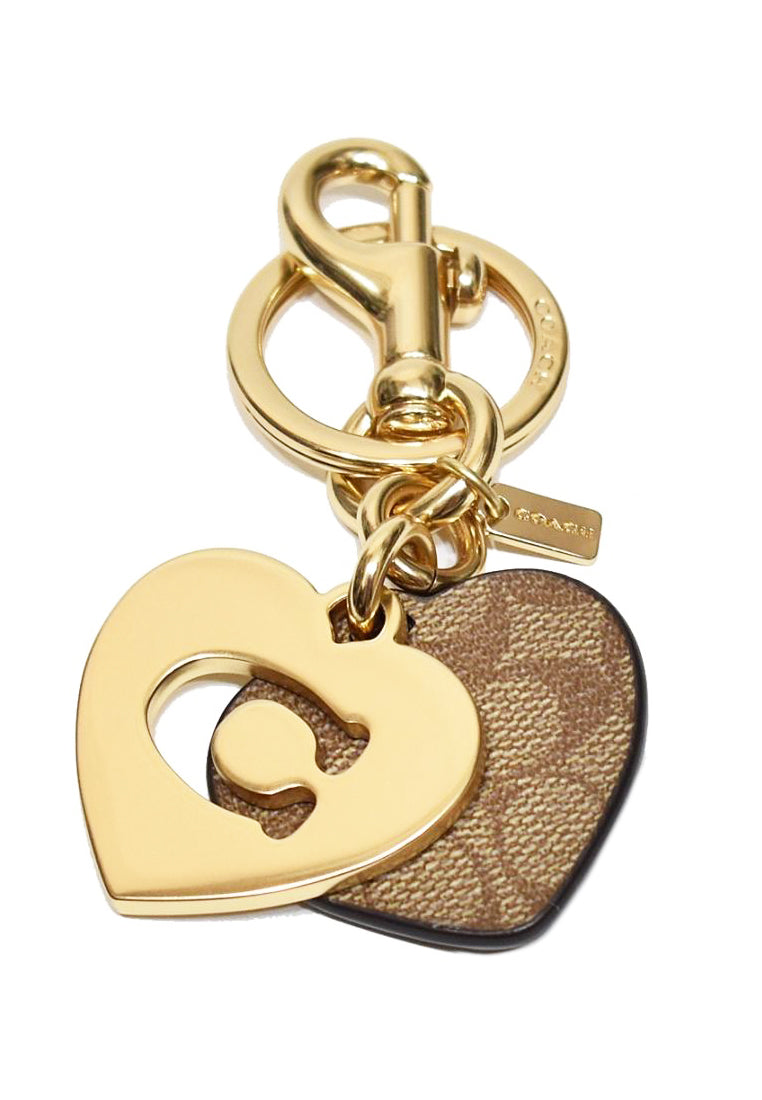 Coach Signature Hearts Key Ring - Brown