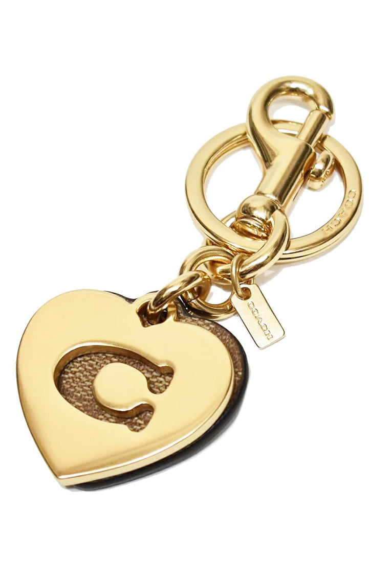 Coach Signature Hearts Key Ring - Brown
